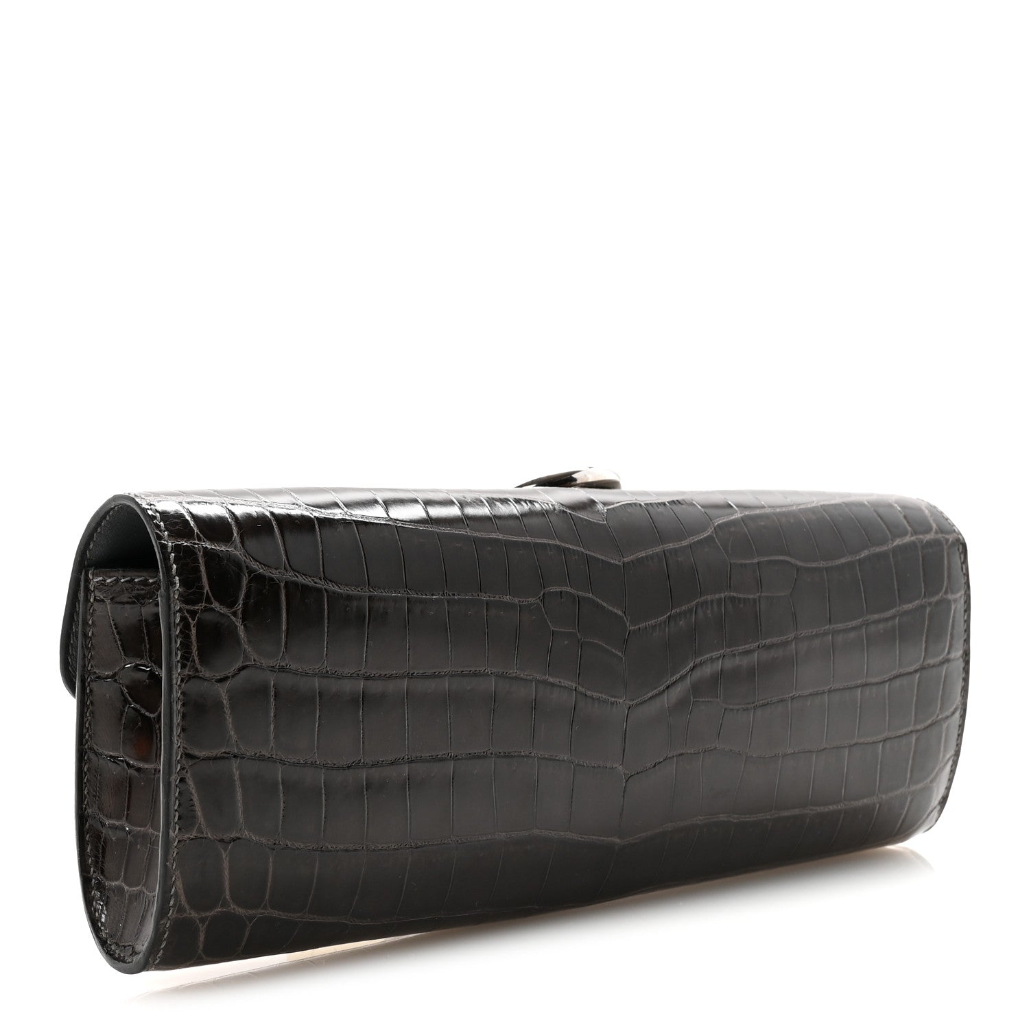 Hermes Shiny Niloticus Crocodile Egee Clutch Graphite 3 of 6