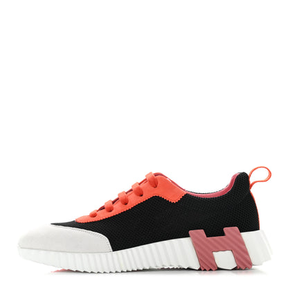 Hermes Technical Canvas Suede Goatskin Bouncing Sneakers 39.5 Black Multicolor 1 of 9