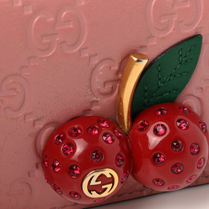 Gucci Guccissima Cherries Card Case Wallet Pink 6 of 8