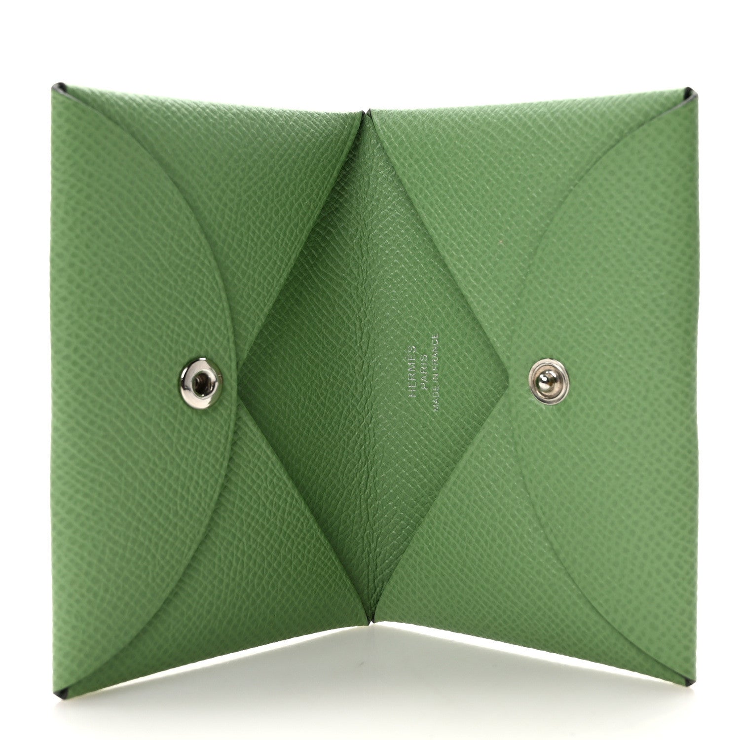 Hermes Epsom Calvi Duo Card Case Vert Criquet 5 of 6