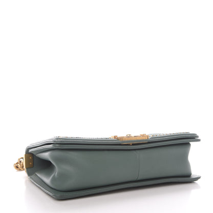 Chanel Calfskin Quilted Medium Boy Top Handle Flap Green 4 of 10