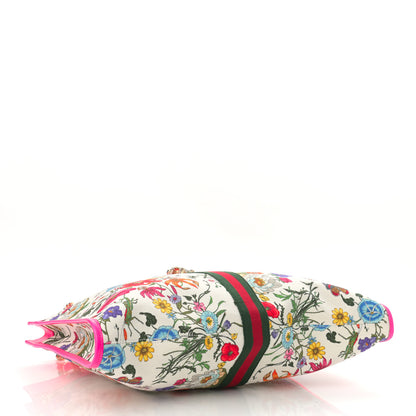 Gucci Canvas Flora Large Rajah Chain Tote White Multicolor Fuxia Fluo 5 of 11