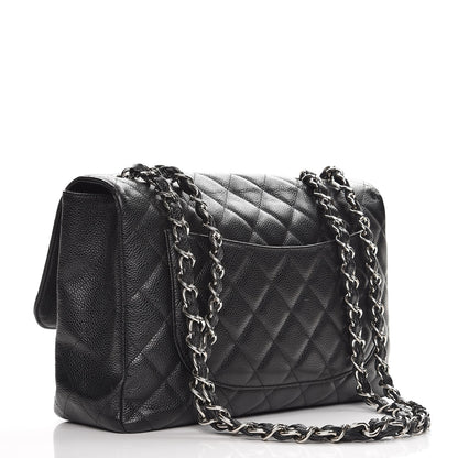 Chanel Caviar Quilted Jumbo Single Flap Black 3 of 7