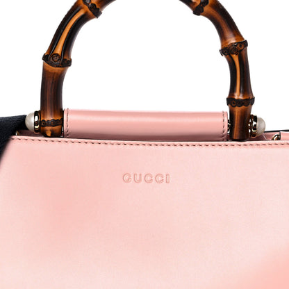 Gucci Nappa Bamboo Web Mini Nymphaea Top Handle Bag Perfect Pink Mystic White 9 of 11