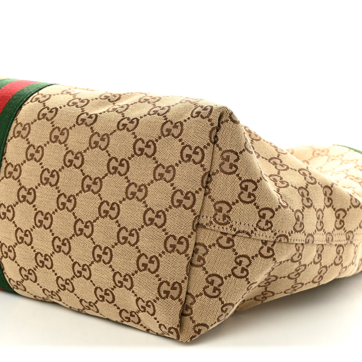 Gucci GG Monogram Web Large Giglio Tote Beige Brown 10 of 11