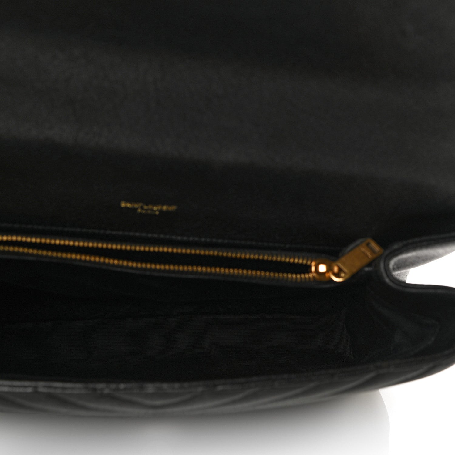 Saint Laurent Sheepskin Matelasse Chevron Monogram Large College Satchel Black 4 of 9