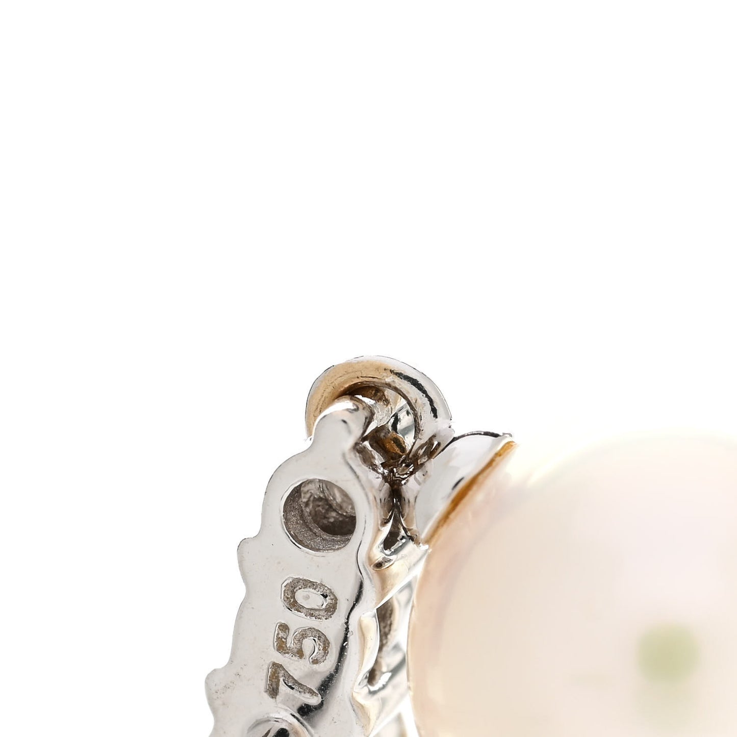 18K White Gold Diamond Akoya Pearl 8mm Morning Dew Earrings