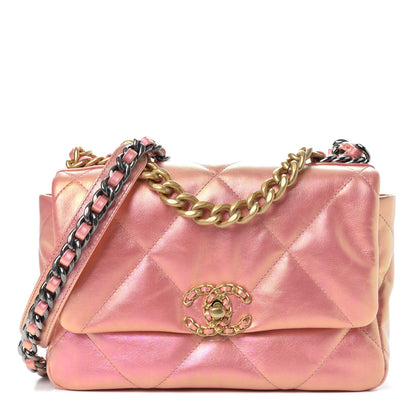 Chanel Iridescent Calfskin Quilted Medium Chanel 19 Flap Pink 1 of 11