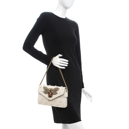 Gucci Nappa Pearl Studded Mini Queen Margaret Broadway Shoulder Bag Mystic White 3 of 8