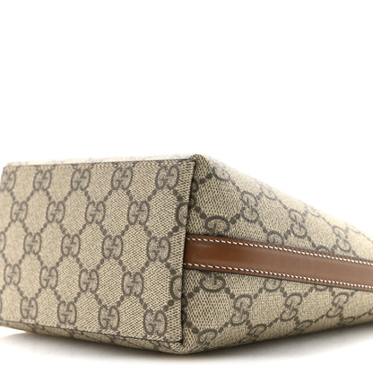 Gucci GG Supreme Monogram Emblem Nano Bucket Bag Beige Dark Brown 10 of 11
