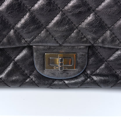 Chanel Metallic Aged Calfskin Accordion Reissue 2.55 Flap Dark Silver 14 of 18