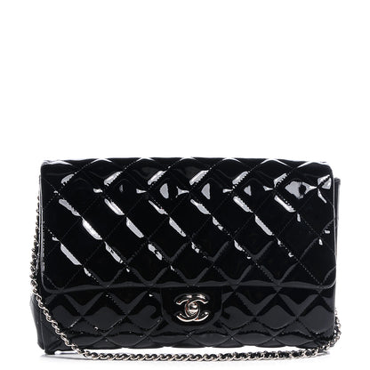 Chanel Patent Quilted Clutch with Chain Flap Black 1 of 6