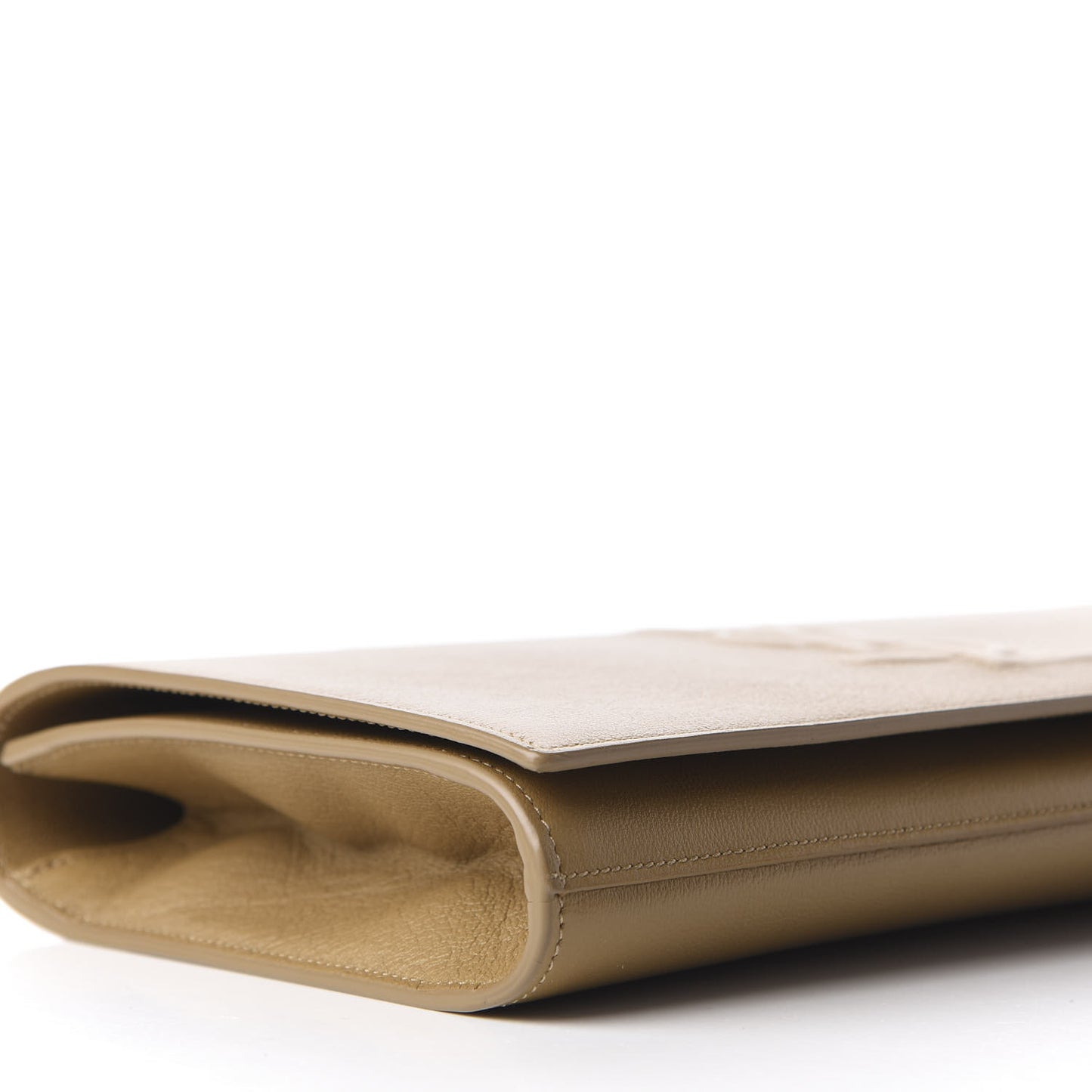 Calfskin Monogram Large Belle De Jour Clutch Beige