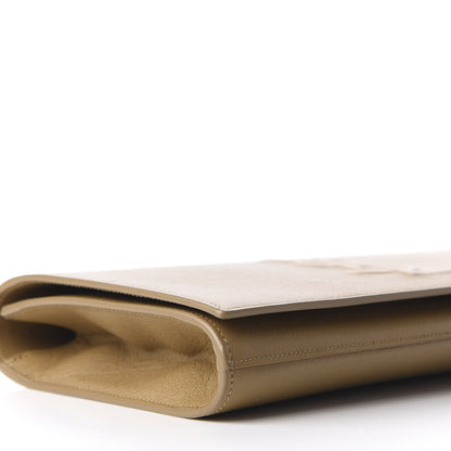 Saint Laurent Calfskin Monogram Large Belle De Jour Clutch Beige 6 of 9