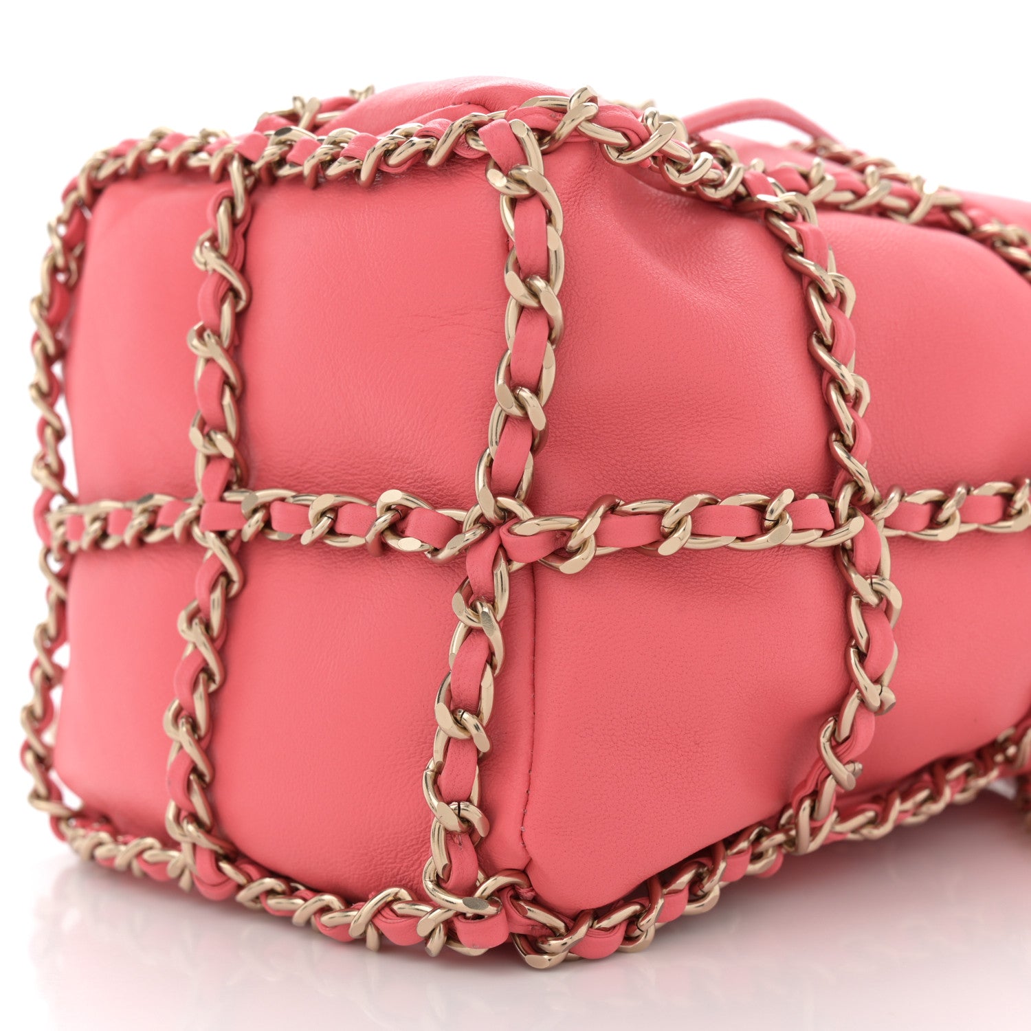 Chanel Lambskin Bucket Chain Drawstring Bag Pink 10 of 10