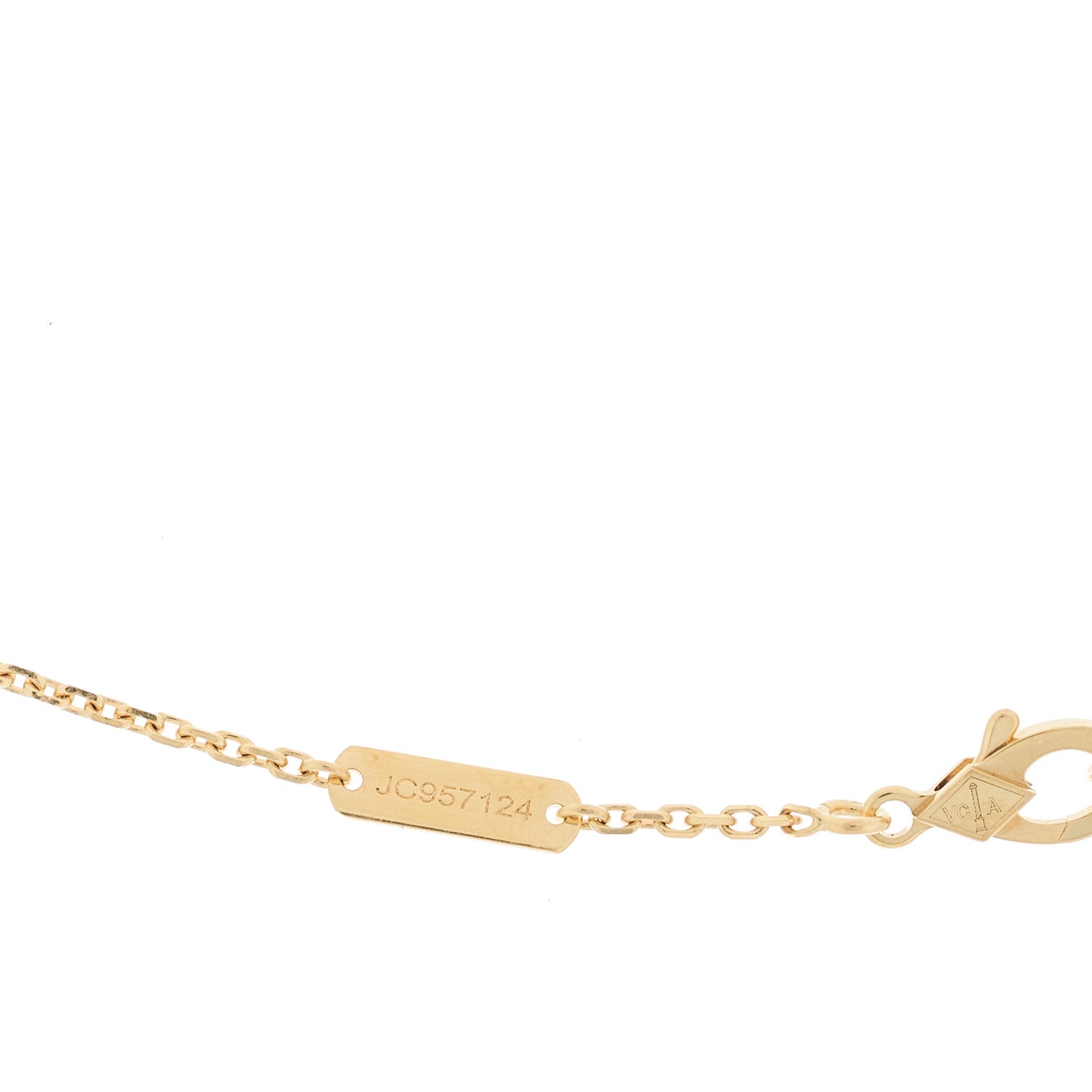Van Cleef & Arpels 18K Yellow Gold Mother of Pearl Vintage Alhambra Pendant Necklace 4 of 6