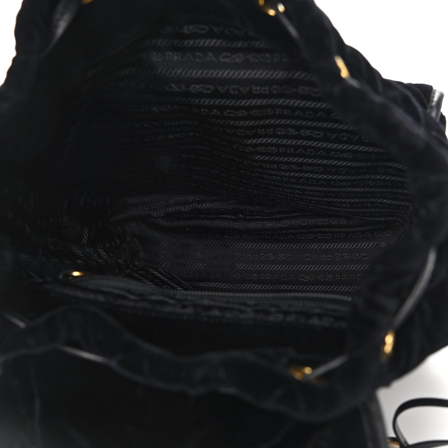 Prada Velluto Velvet Impunture Corsaire Backpack Black 5 of 9
