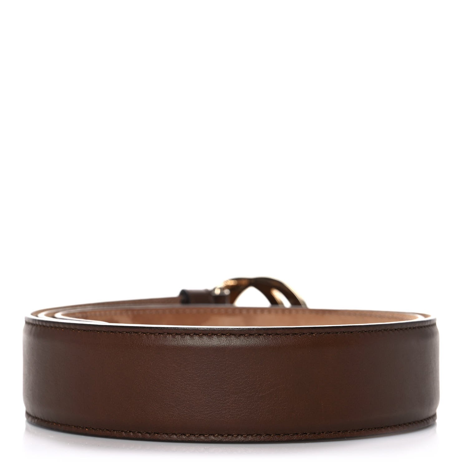Gucci Calfskin Interlocking G 37mm Belt 95 38 Nut Brown 2 of 6