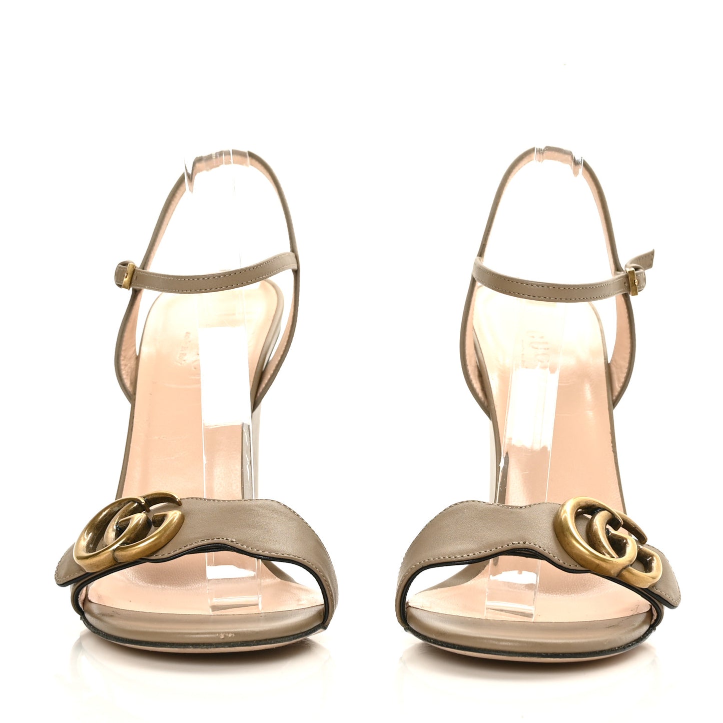Lifford Calfskin GG Marmont Ankle Wrap 105mm Sandals 36.5 Mud