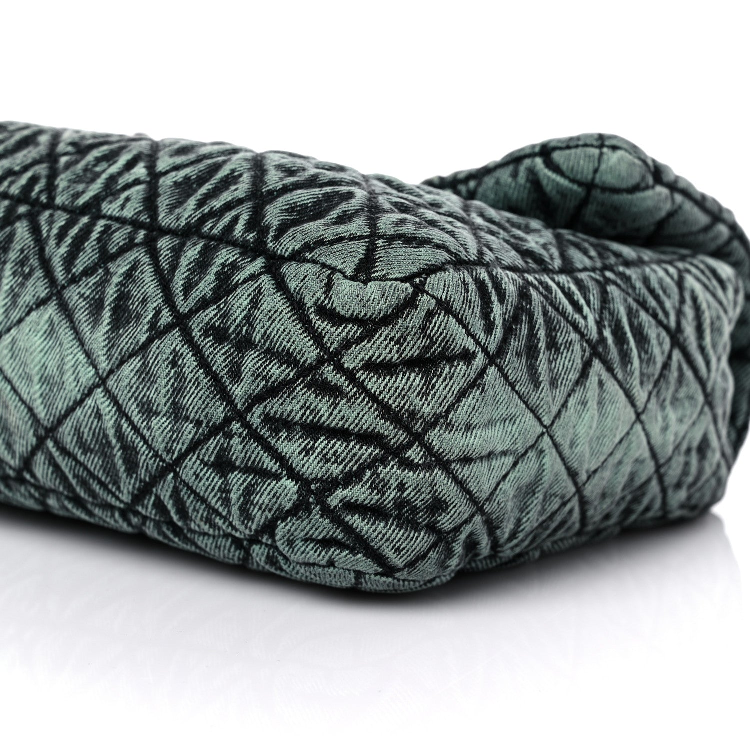 Chanel Denim Quilted Denimpression Flap Green Black 9 of 11