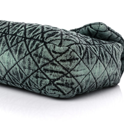 Chanel Denim Quilted Denimpression Flap Green Black 9 of 11