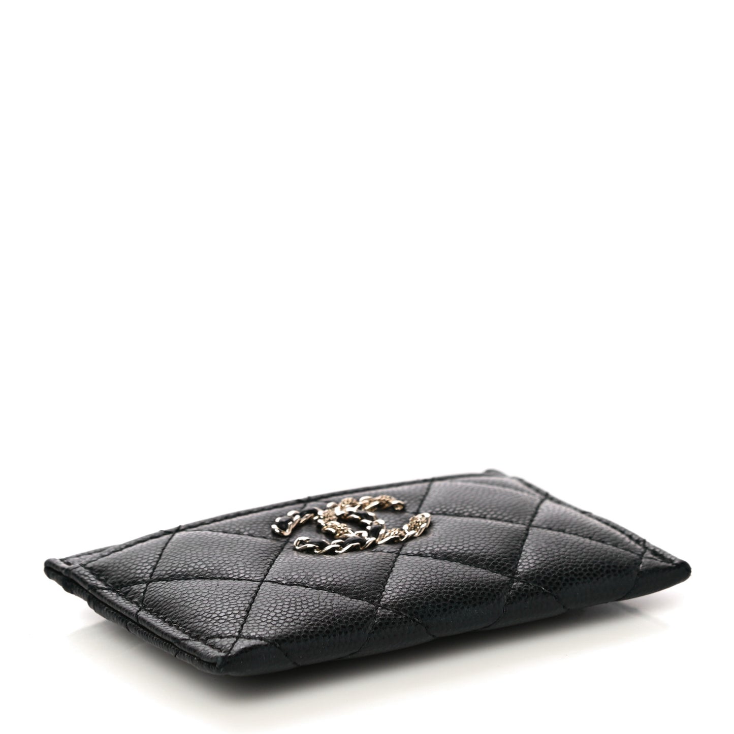 Caviar Quilted French New Wave Card Holder Black