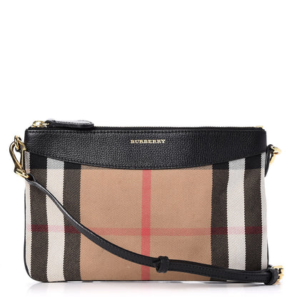 Burberry House Check Derby Peyton Crossbody Clutch Bag Black 1 of 7