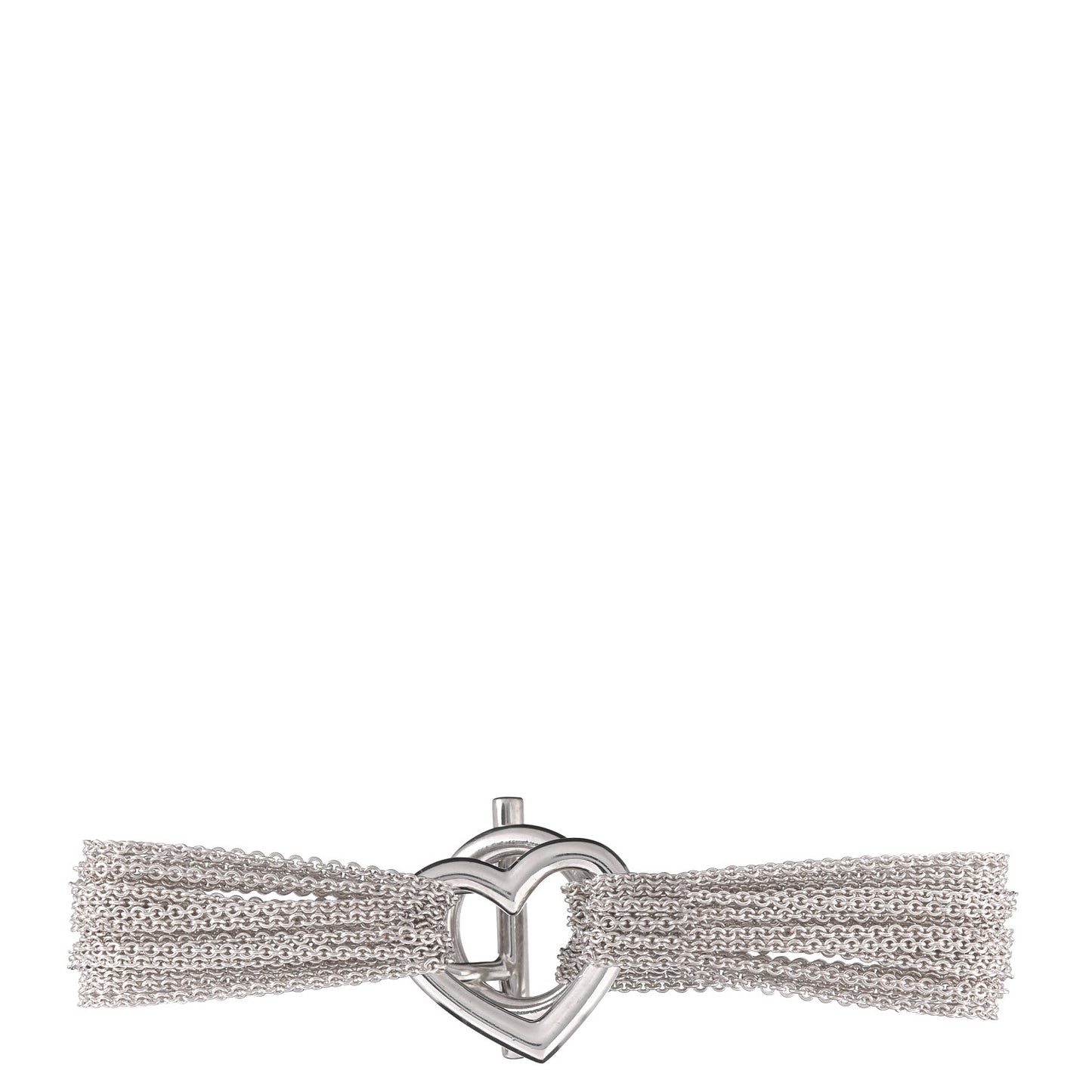 Sterling Silver Heart Mesh Bracelet