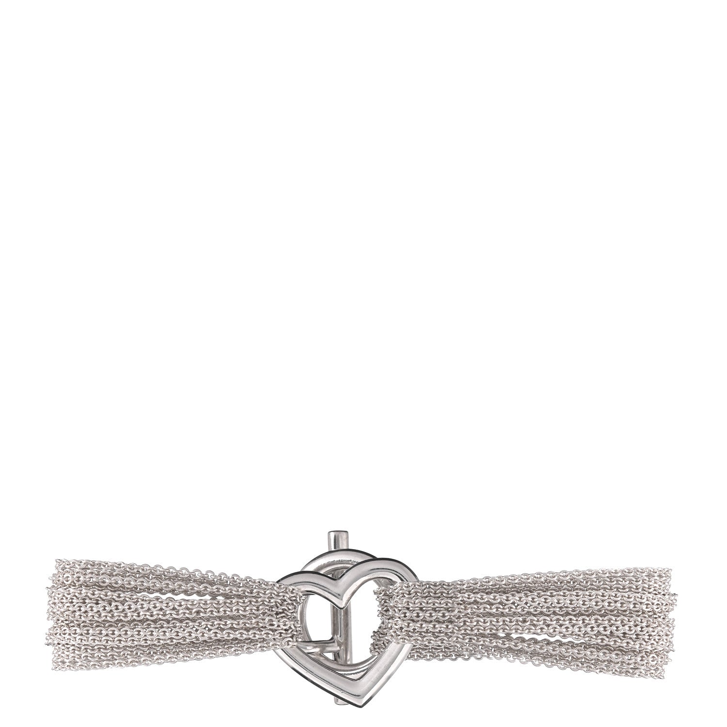 Tiffany Sterling Silver Heart Mesh Bracelet 1 of 4
