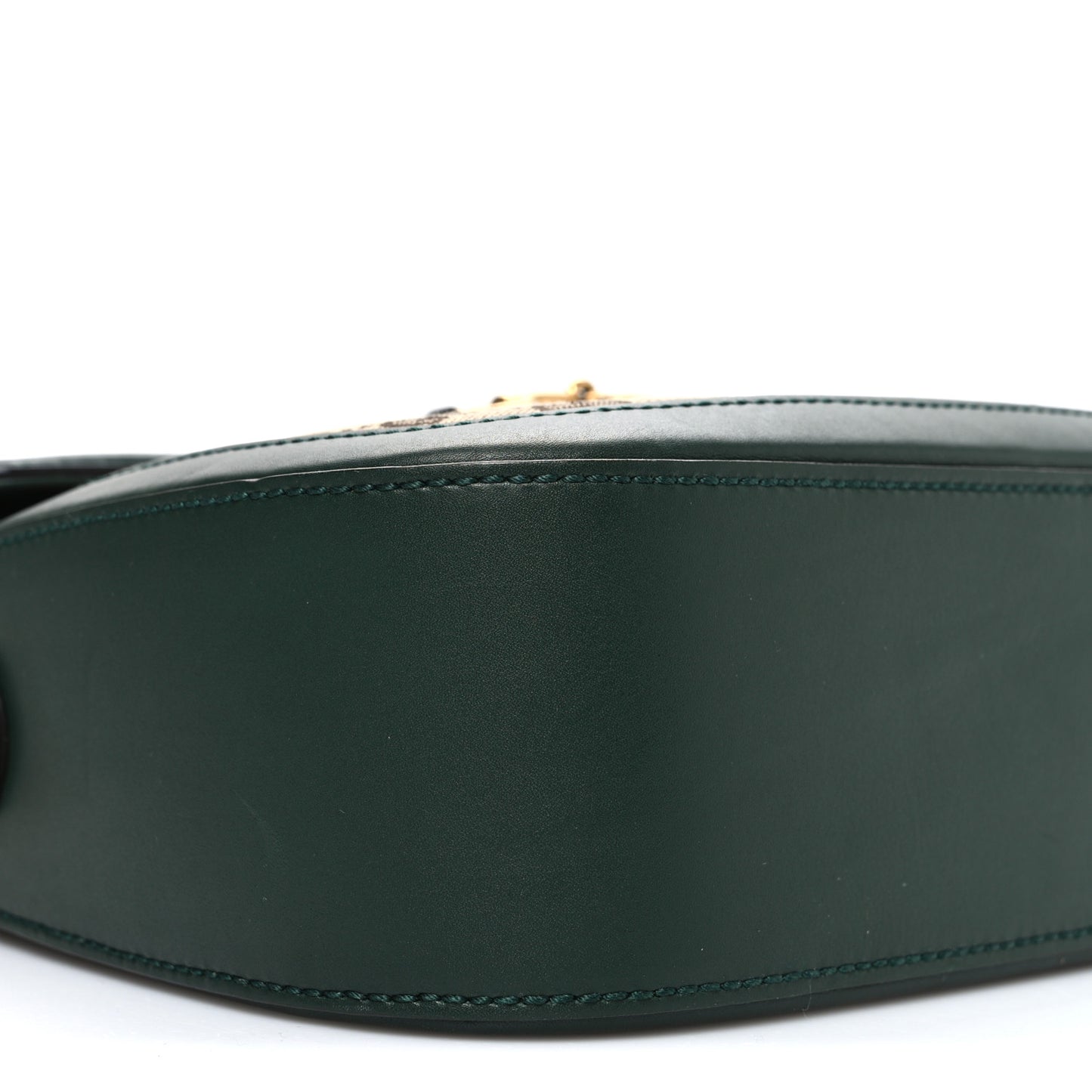 Monogram Calfskin Medium Lady Web Shoulder Bag Beige Green
