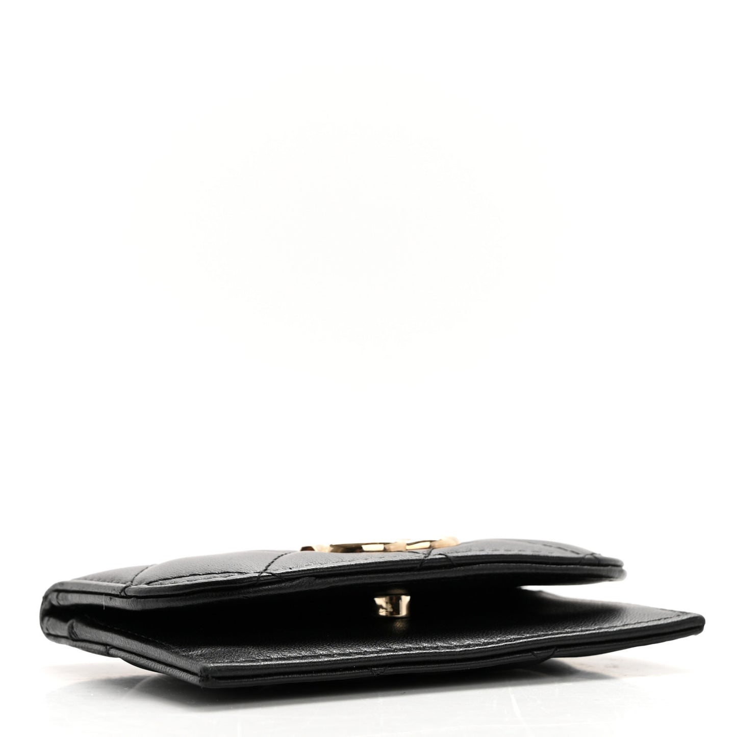 Lambskin Quilted Flap Waist Bag Insert Black