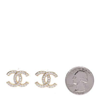 Chanel Crystal CC Earrings Gold 2 of 5
