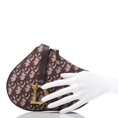 Christian Dior Oblique Saddle Clutch Burgundy 2 of 9