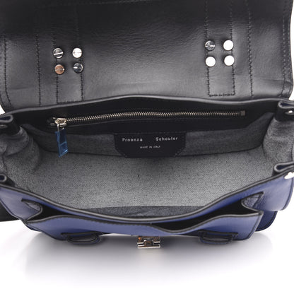 Proenza Schouler Grainy Calfskin Tiny PS1 Patchwork Satchel Blue 5 of 9