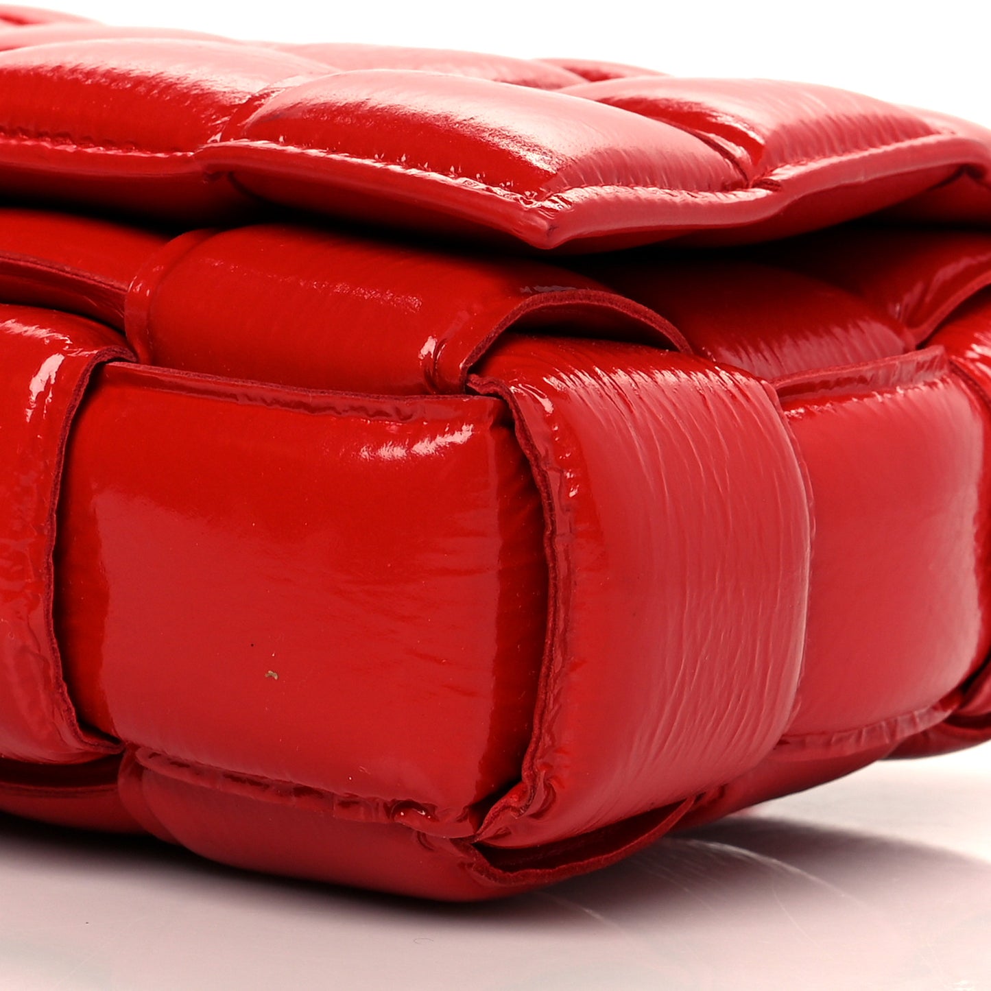 Textured Deerskin Maxi Intrecciato Padded Cassette Crossbody Bag Chili