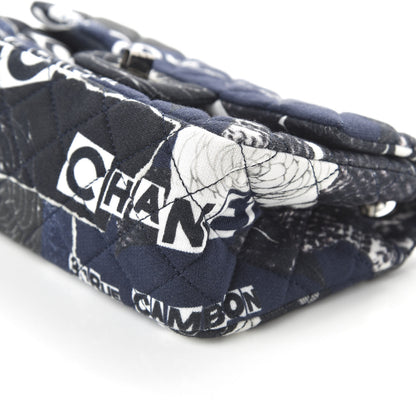 Chanel Jersey Quilted Graffiti Reissue Mini Flap Navy Blue 7 of 10