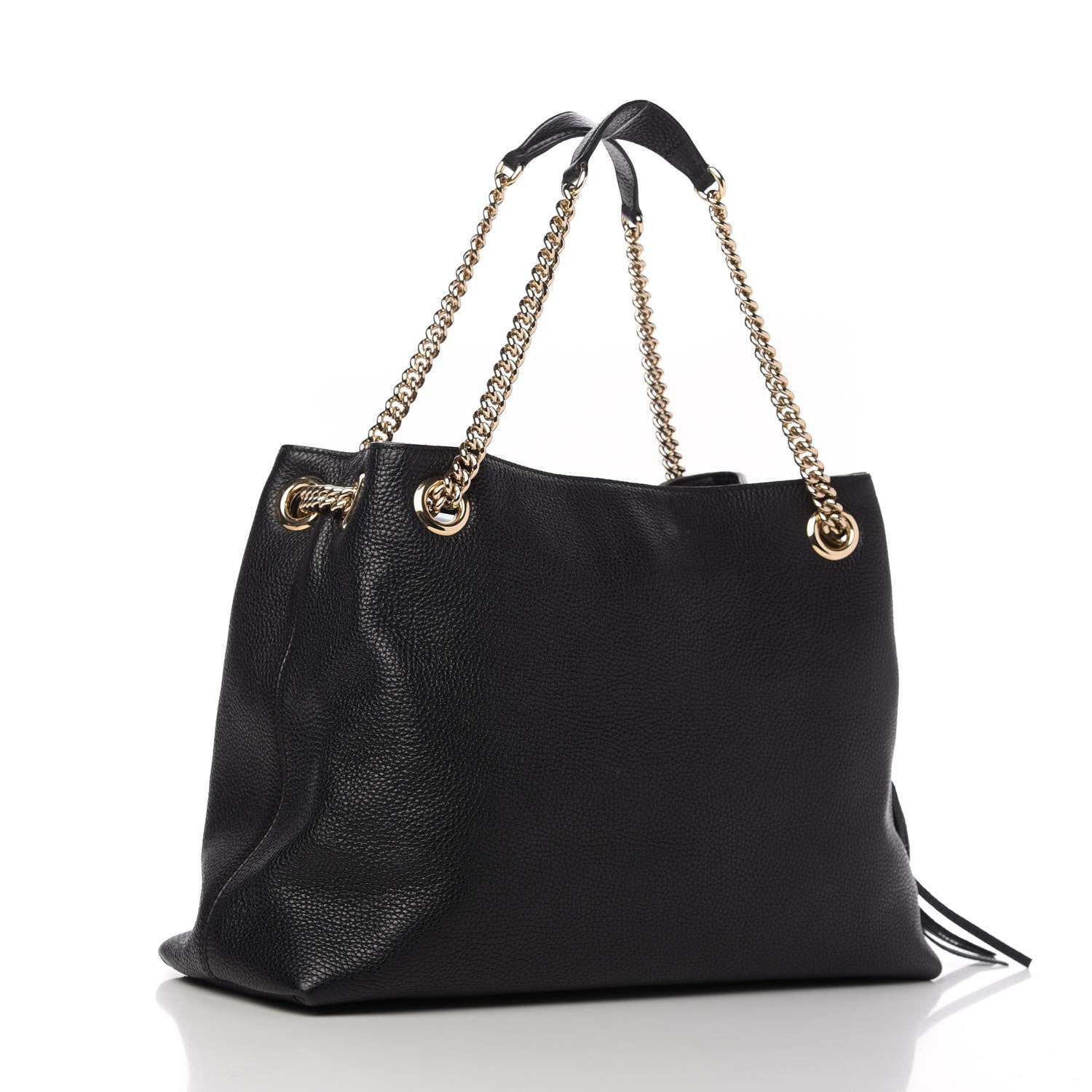 Gucci Pebbled Calfskin Medium Soho Chain Shoulder Bag Black 3 of 10