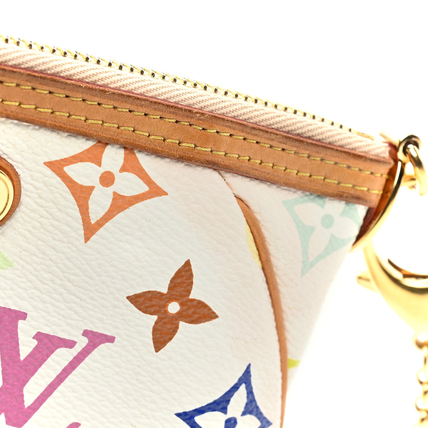 LOUIS VUITTON Monogram Multicolor Pochette Milla MM White
