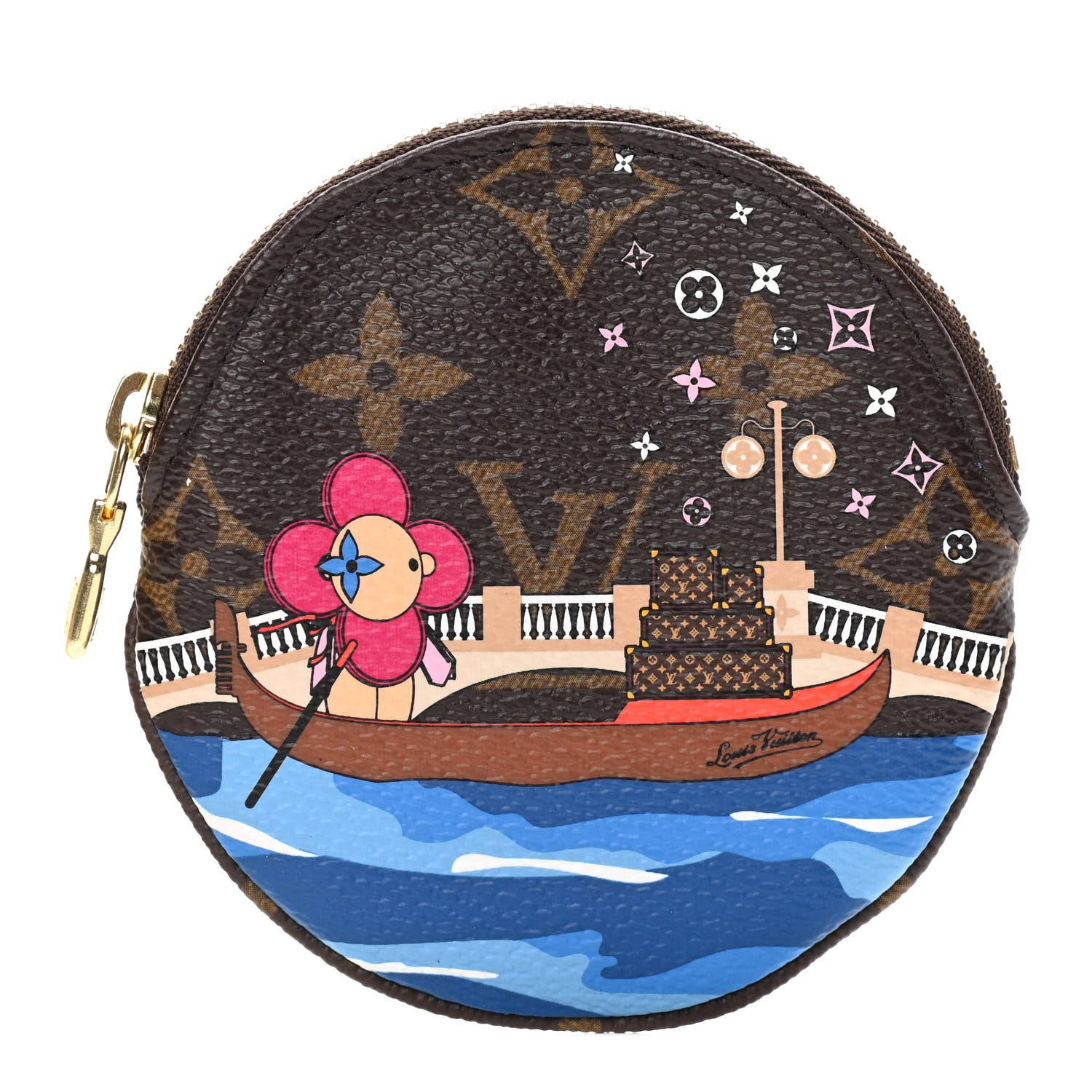 Louis Vuitton Monogram 2019 Christmas Animation Round Coin Purse Blue 1 of 8