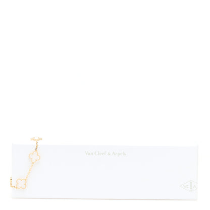 Van Cleef & Arpels 18K Yellow Gold Rock Crystal 5 Motifs Vintage Alhambra Bracelet 8 of 9