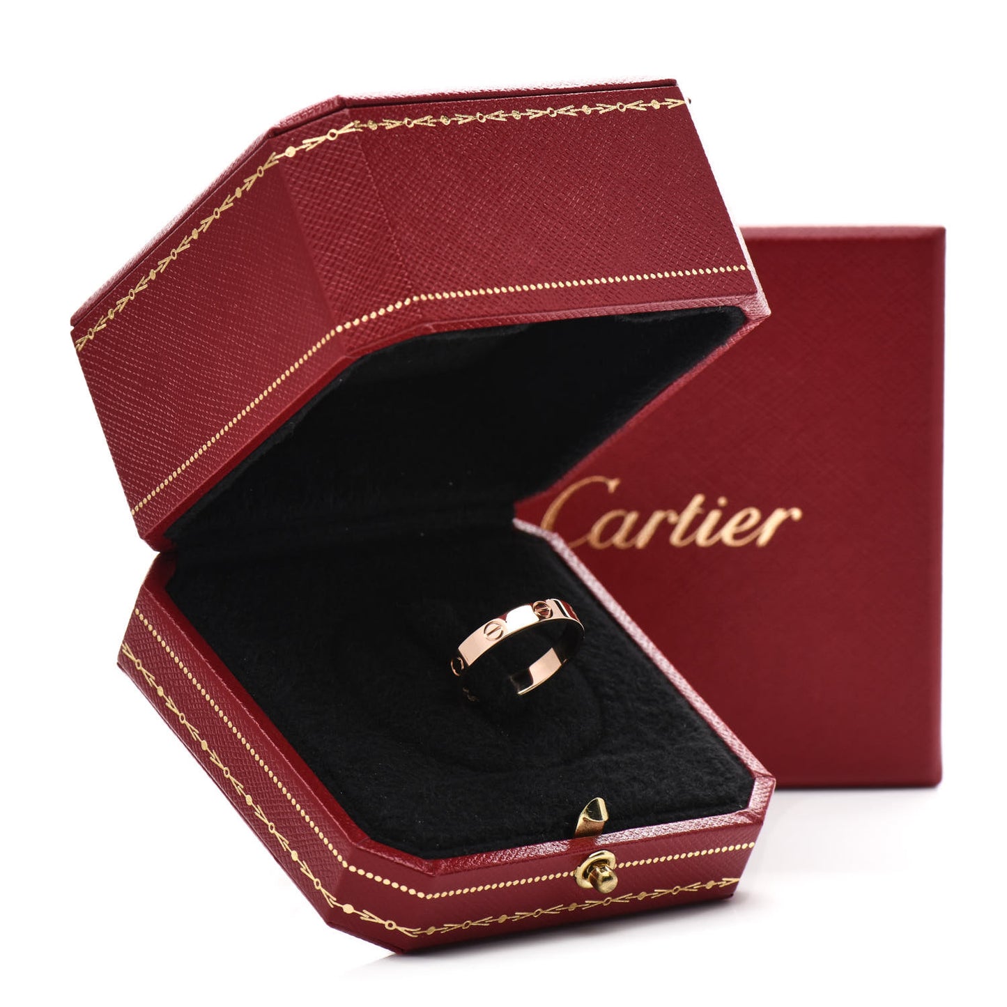 18K Pink Gold 3.5mm LOVE Wedding Band Ring 57 8