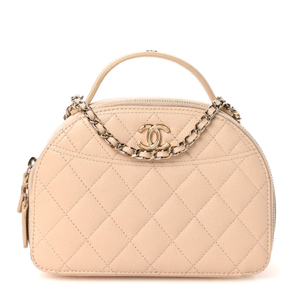 Chanel Caviar Quilted Top Handle Vanity Case Light Beige 1 of 11