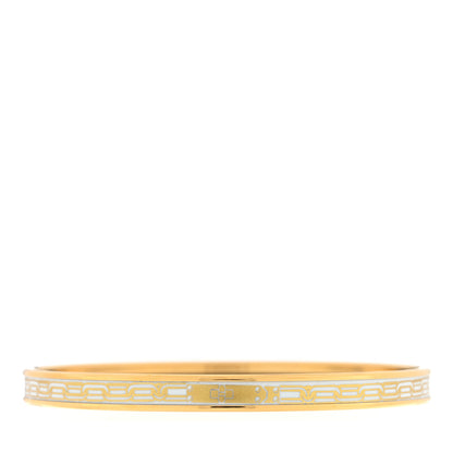 Hermes Enamel Printed Reaction En Chaines Extra Narrow Bracelet 65 White 1 of 5