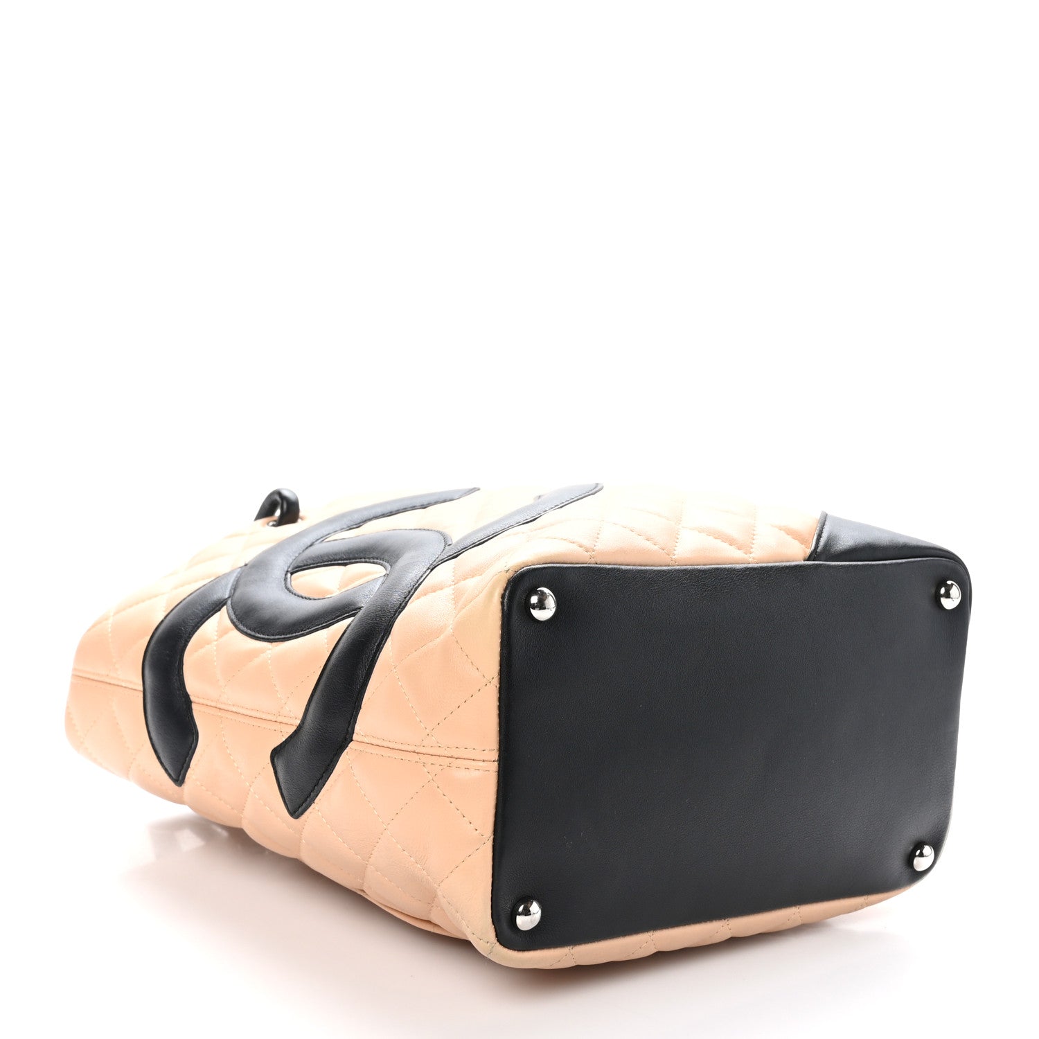 Chanel Calfskin Quilted Medium Cambon Tote Beige Black 4 of 10