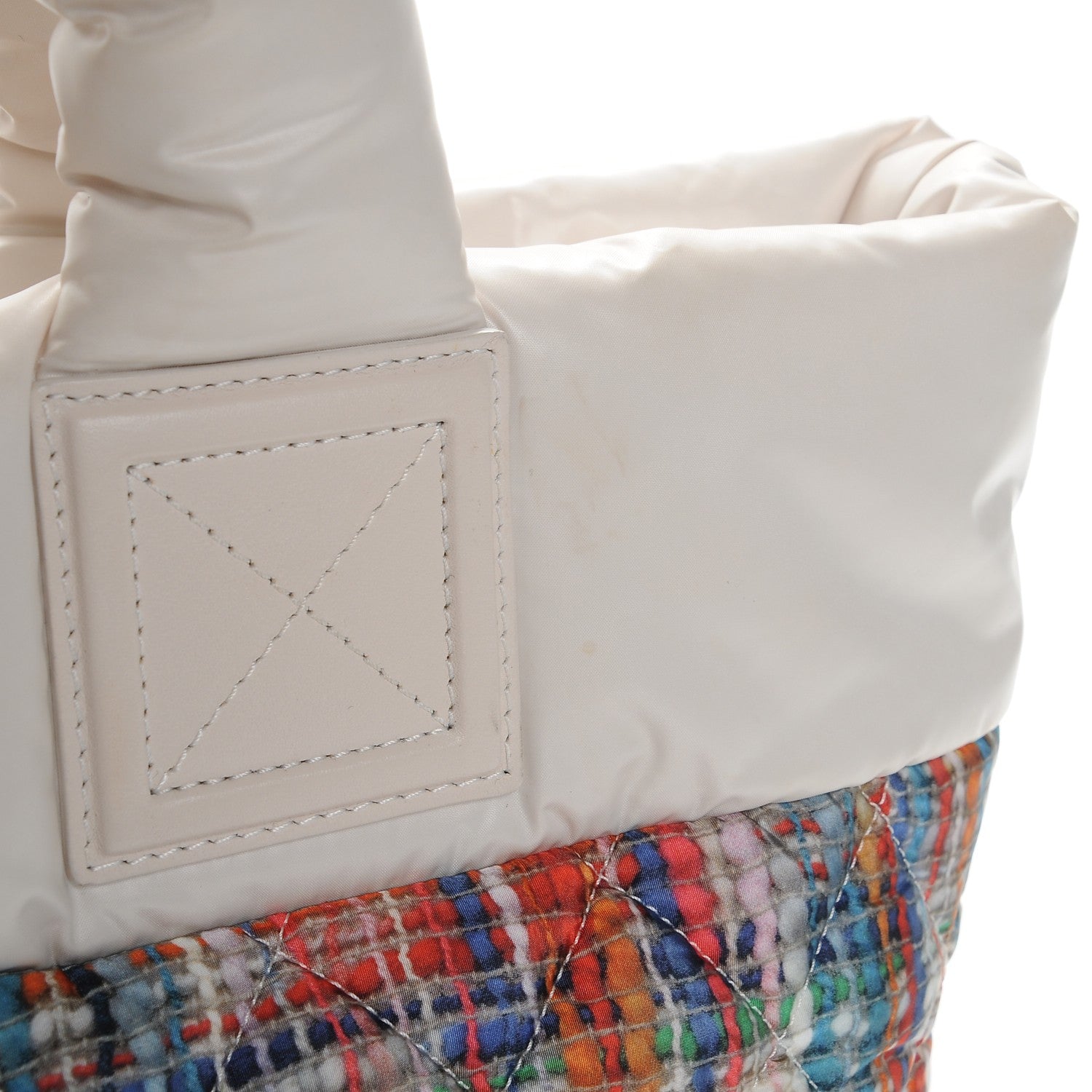Chanel Nylon Tweed Printed Medium Coco Cocoon Reversible Tote White 11 of 12