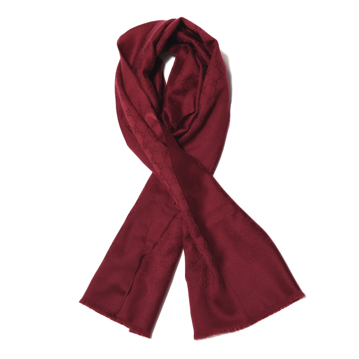 Cashmere GG Monogram Gem Lux Scarf Bordeaux