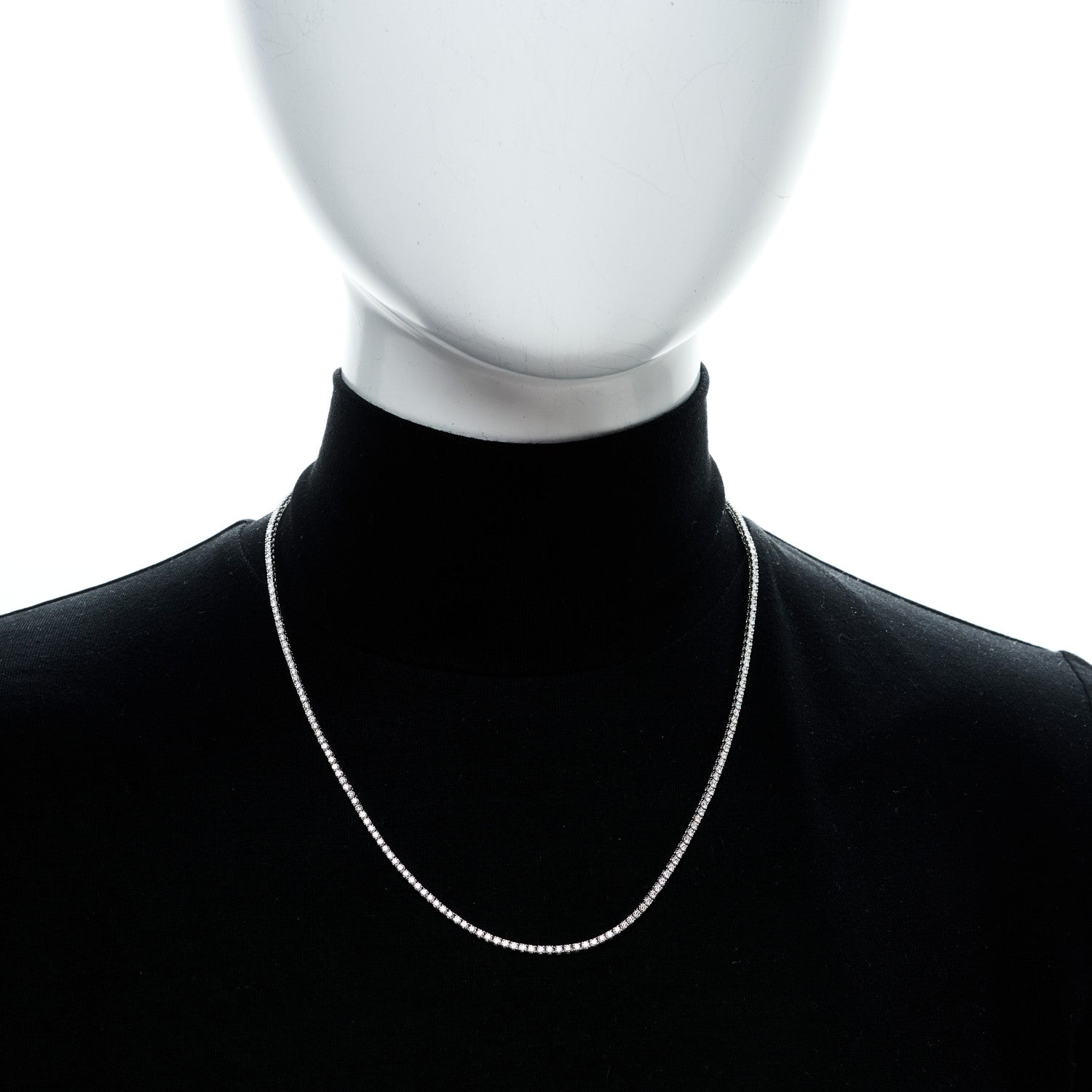 Parker & West by FASHIONPHILE 14K White Gold Diamond 3.90ctw Tennis Necklace 2 of 10