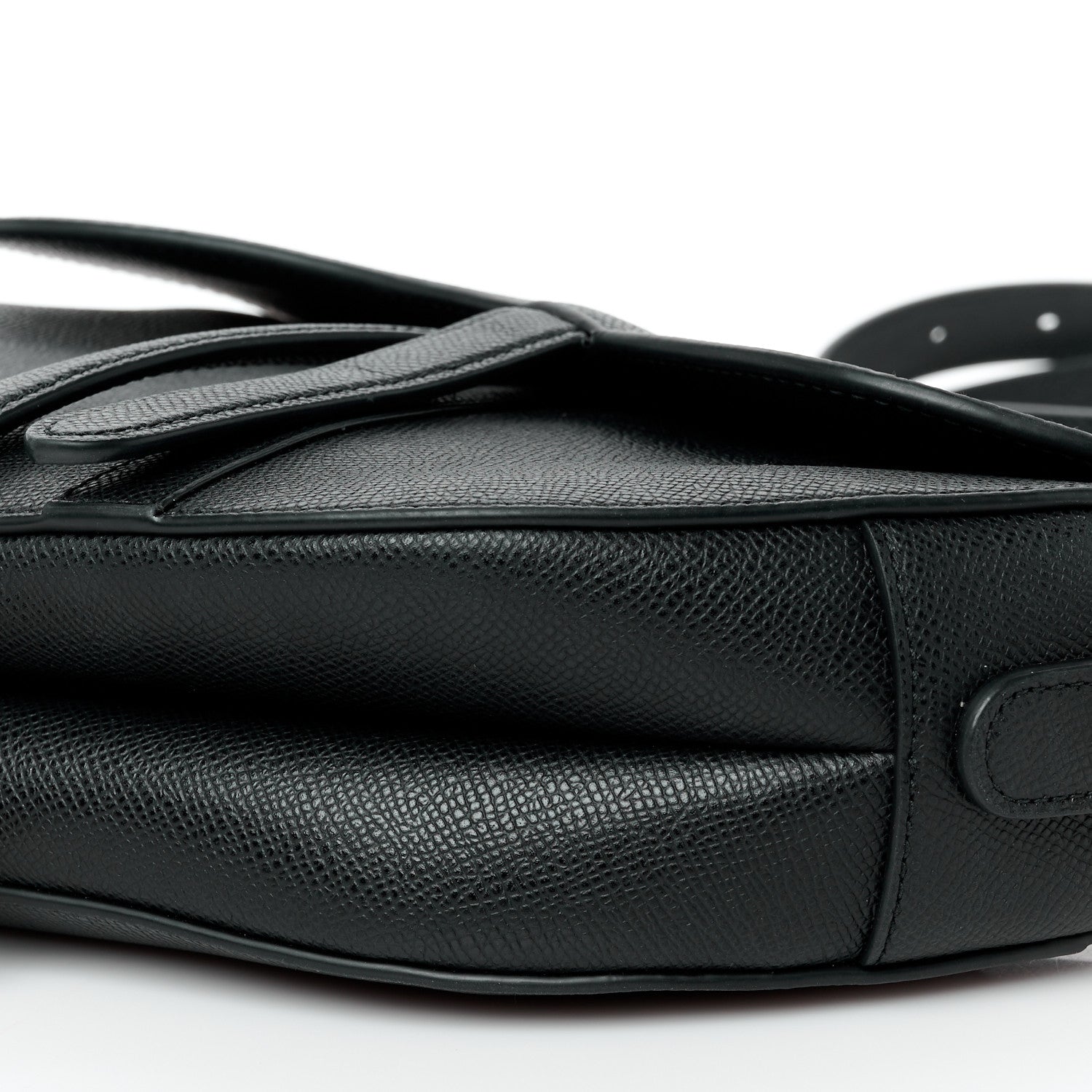 Christian Dior Grained Calfskin Saddle Bag With Strap Black 10 of 16