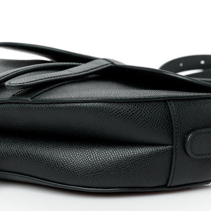 Christian Dior Grained Calfskin Saddle Bag With Strap Black 10 of 16