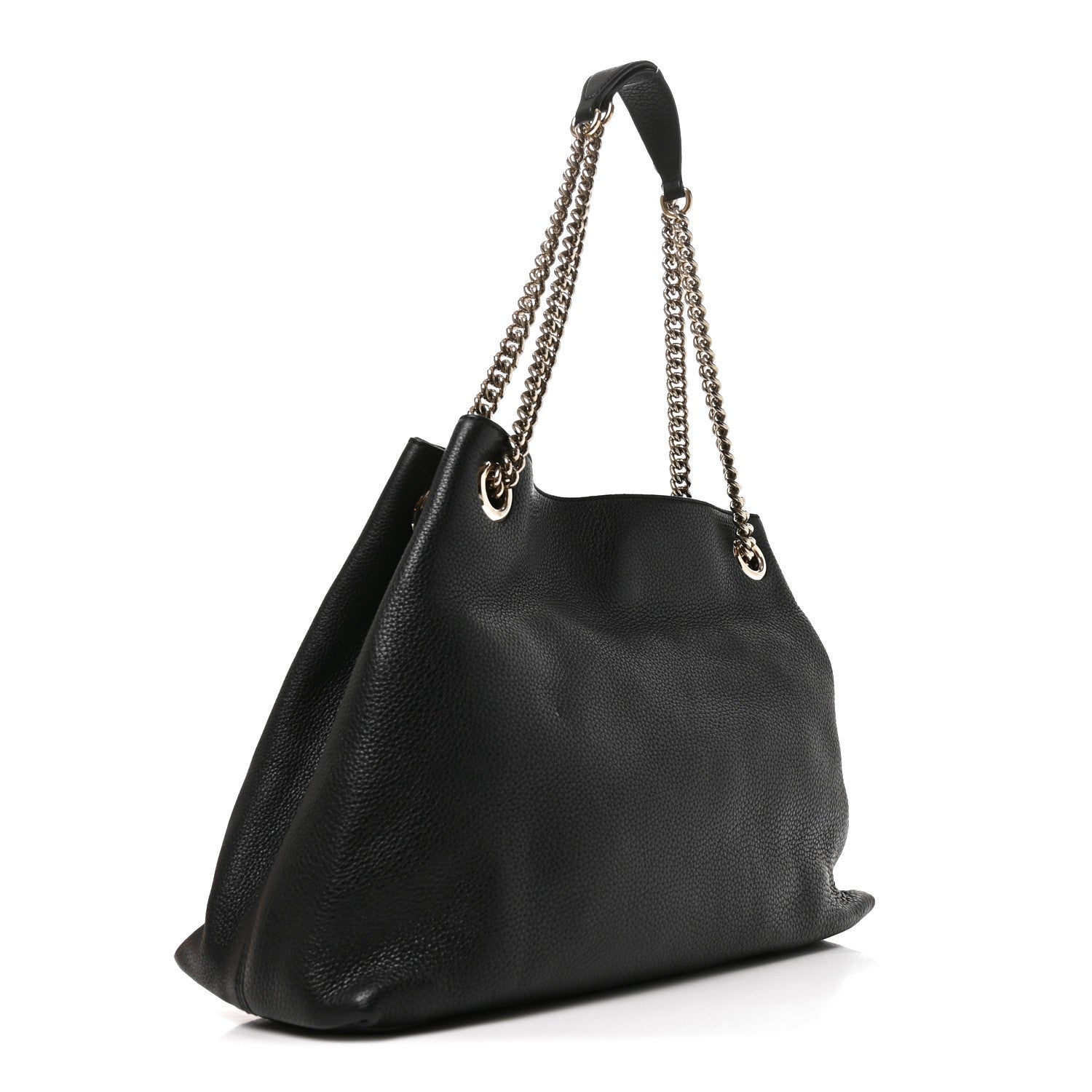 Gucci Pebbled Calfskin Medium Soho Chain Shoulder Bag Black 3 of 10